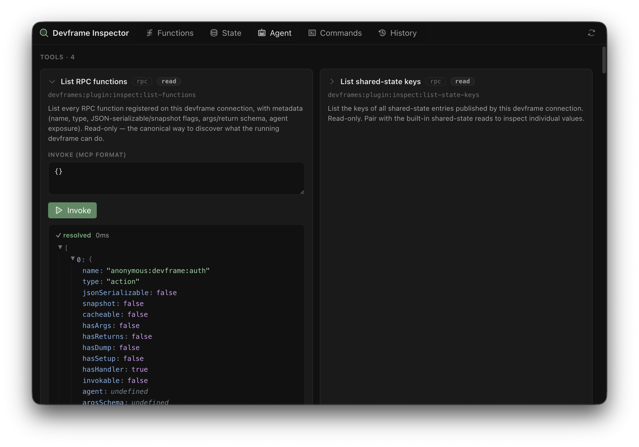 Devframe Inspector screenshot